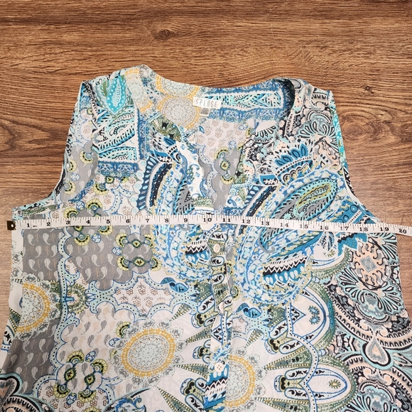 Spense Button Front Sleeveless Tunic Style Top Size Medium - Picture 9 of 11